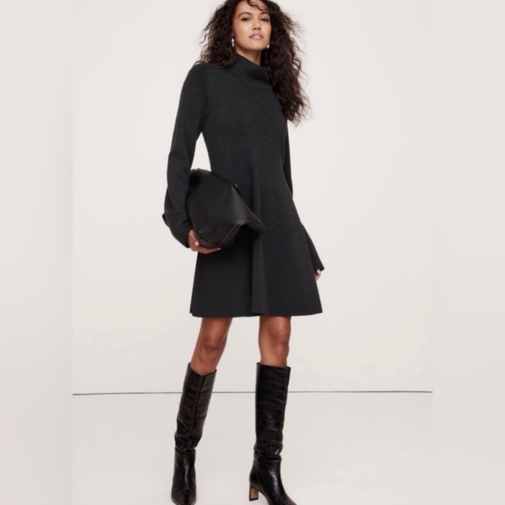 Banana Republic Merino Mini Sweater Dress - Sycamore Brown